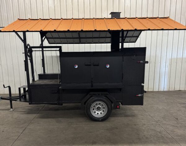 SNS 60 Cabinet Smoker And Santa Maria Grill Combo With Sink and Roof Package - Blowin' Smoke Cookers