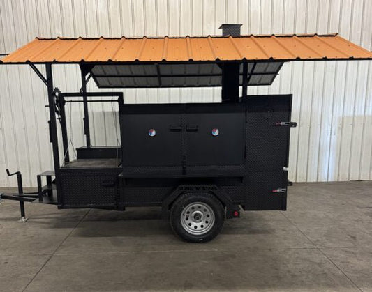 SNS 60 Cabinet Smoker And Santa Maria Grill Combo With Sink and Roof Package - Blowin' Smoke Cookers