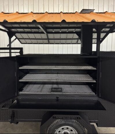 SNS 60 Cabinet Smoker And Santa Maria Grill Combo With Sink and Roof Package - Blowin' Smoke Cookers