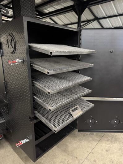 SNS 60 Cabinet Smoker And Santa Maria Grill Combo With Sink and Roof Package - Blowin' Smoke Cookers