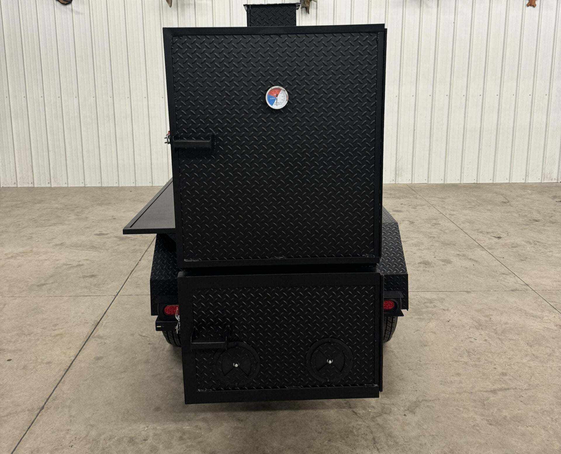 SNS 60 Cabinet heavy-duty black diamond tread steel smoker with sink and deep fryer package