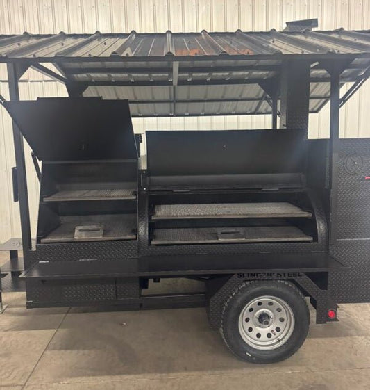 SNS Barrel 60 Catering Trailer With Sink And Roof Package - Blowin' Smoke Cookers