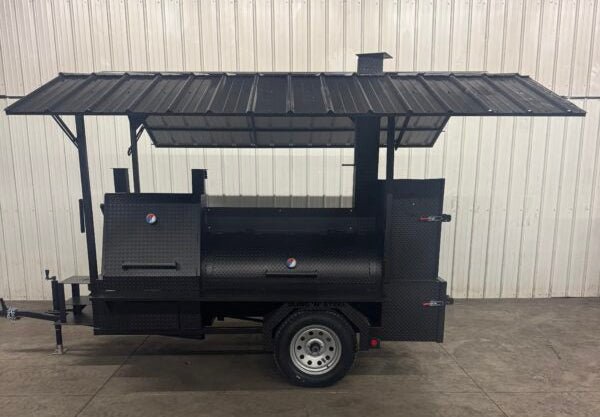 SNS Barrel 60 Catering Trailer With Sink And Roof Package - Blowin' Smoke Cookers