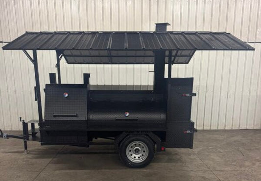 SNS Barrel 60 Catering Trailer With Sink And Roof Package - Blowin' Smoke Cookers