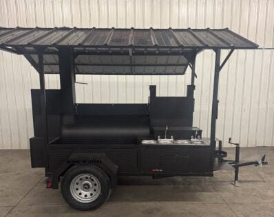 SNS Barrel 60 Catering Trailer With Sink And Roof Package - Blowin' Smoke Cookers