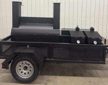 SNS Barrel 60 Charcoal Grill Catering Trailer - Blowin' Smoke Cookers