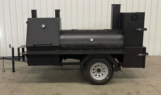 SNS Barrel 60 With Grill And Full Length Storage Area - hog cookerBlowin' Smoke Cookers