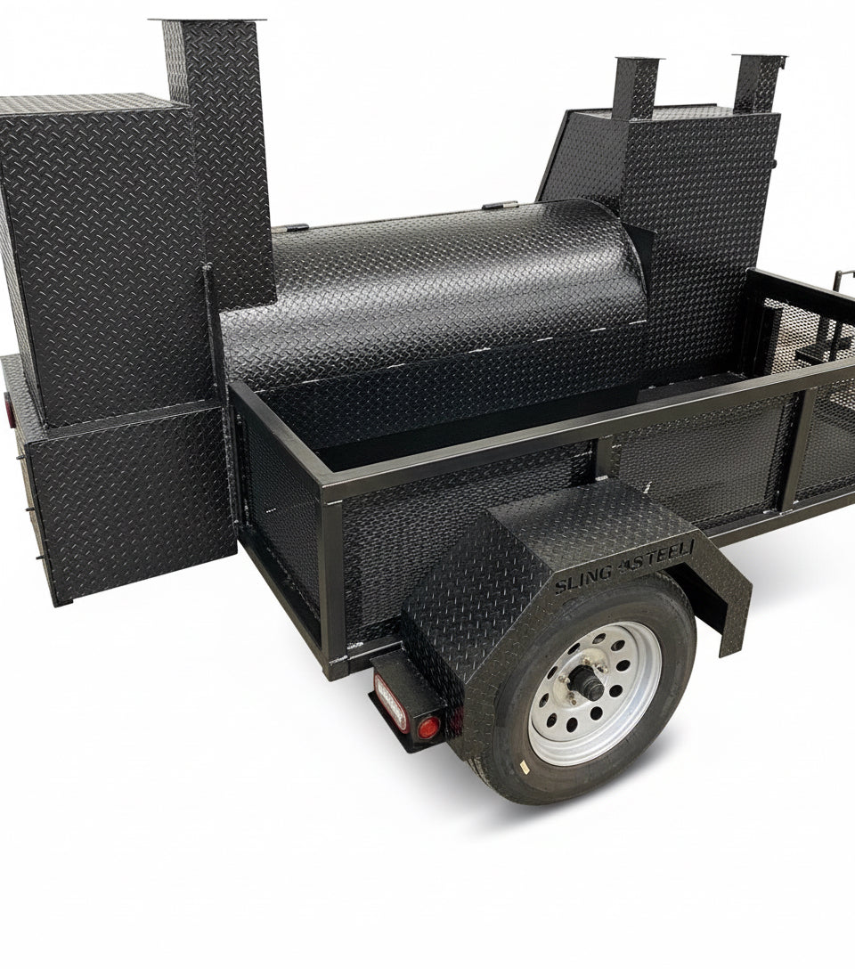 SNS Barrel 60 With Grill And Full Length Storage Area - hog cooker - Blowin' Smoke Cookers