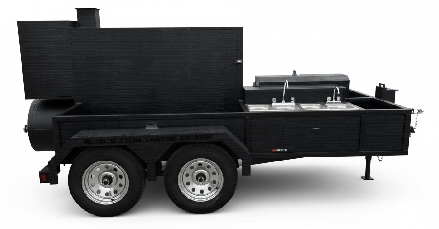 SNS Deluxe 72 Catering Trailer Smoker - Blowin' Smoke Cookers
