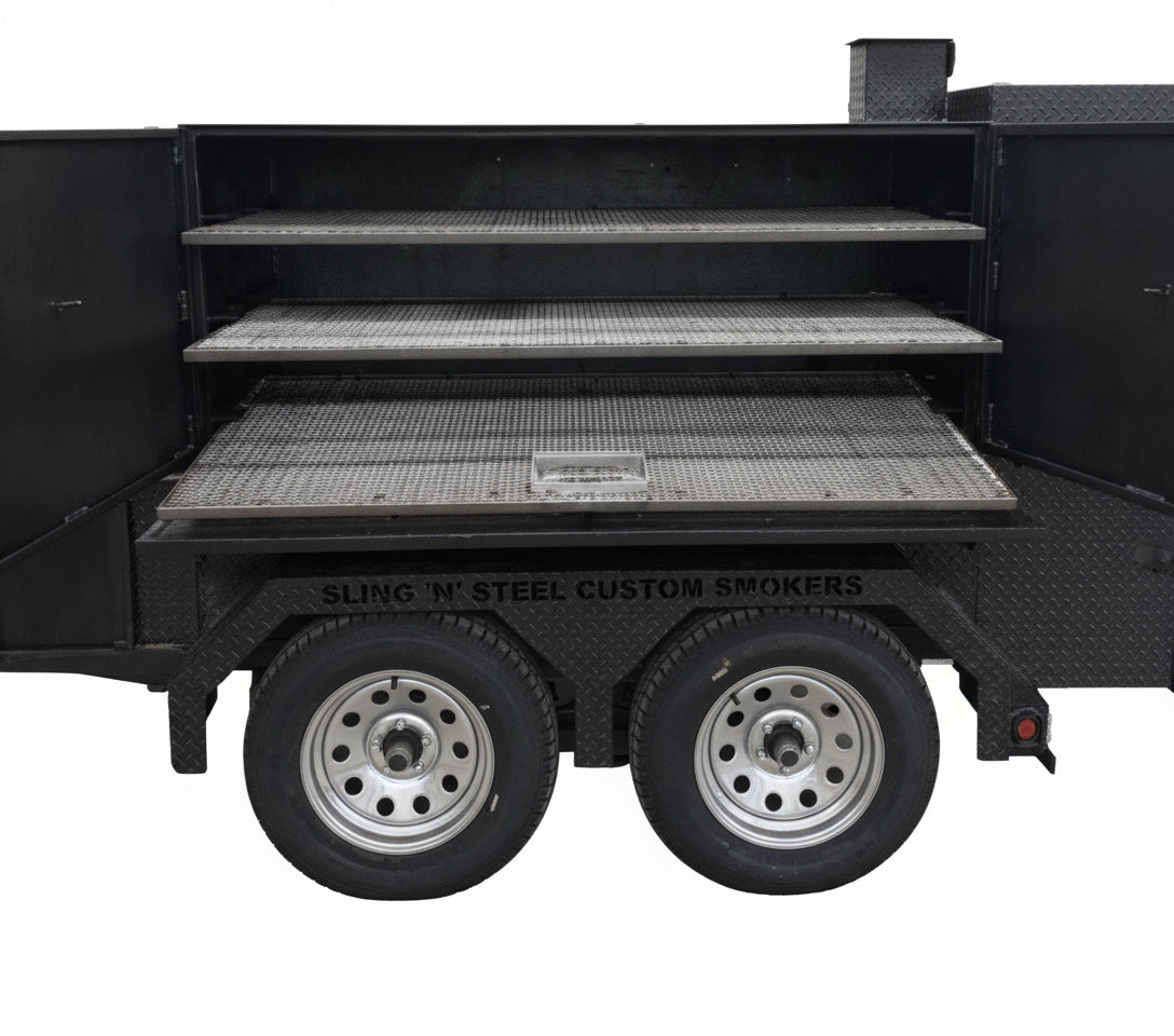 SNS Deluxe 72 Catering Trailer Smoker - Blowin' Smoke Cookers