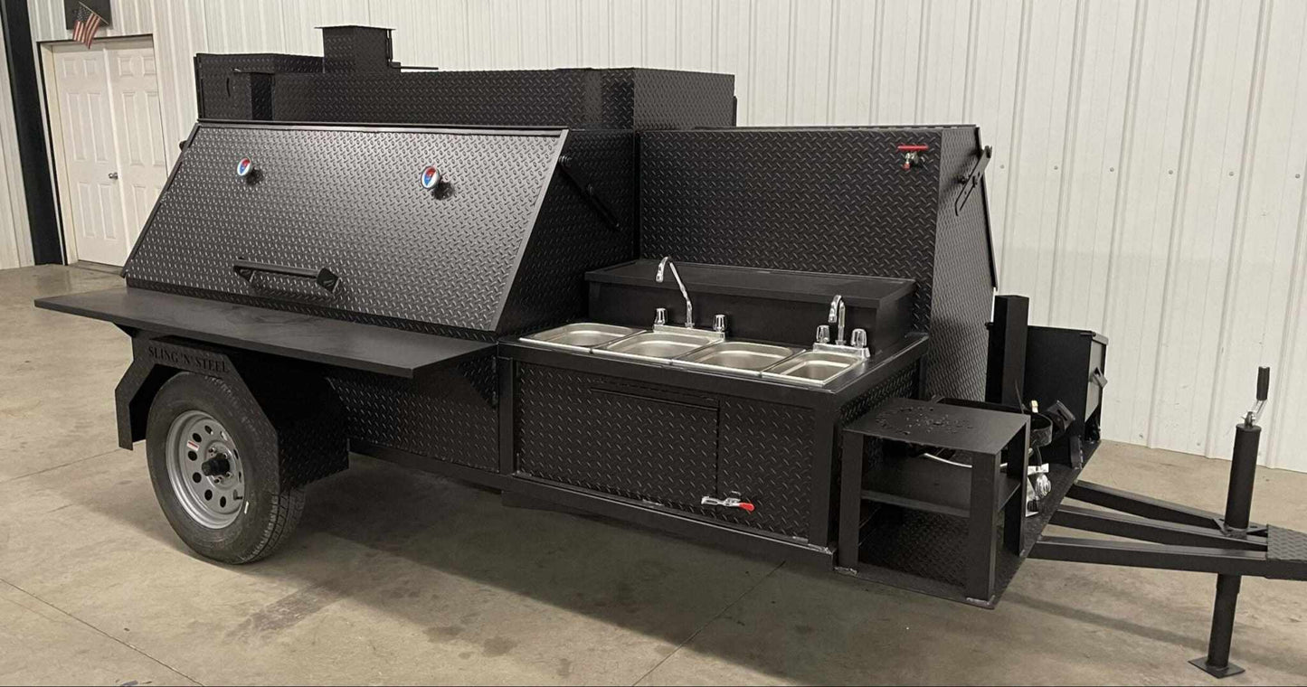 SNS Ultimate Smokehouse 60 w/ sink and griddle - Blowin' Smoke Cookers