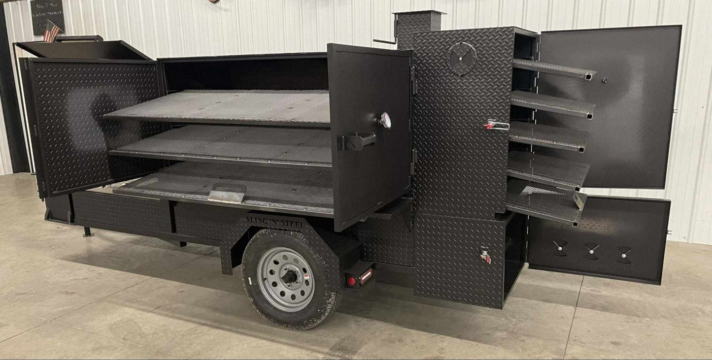 SNS Ultimate Smokehouse 60 w/ sink and griddle - Blowin' Smoke Cookers